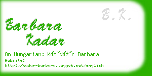 barbara kadar business card